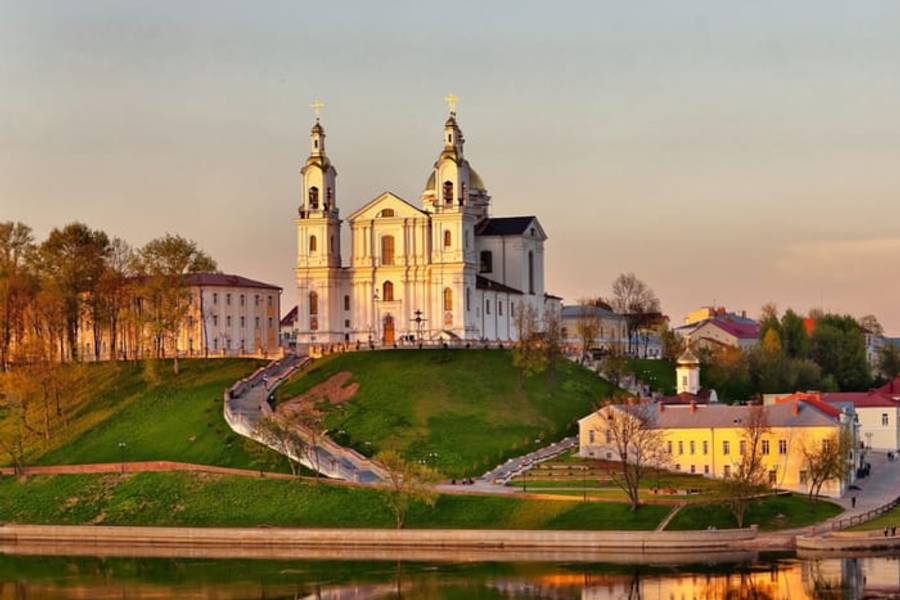 The Assumption Cathedral on the hill above the river in Vitebsk, Belarus